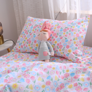 花颜 少女粉小碎花纯棉床单单件100全棉加厚斜纹被单1.21.51.82.0