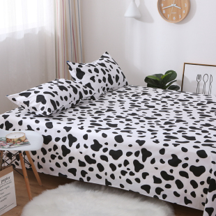 时尚 豹纹黑白奶牛斑点狗床单单件纯棉斜纹1.5m1.82.0米床单人1.2m