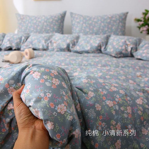 小兔子耐脏纯棉床单单件小碎花