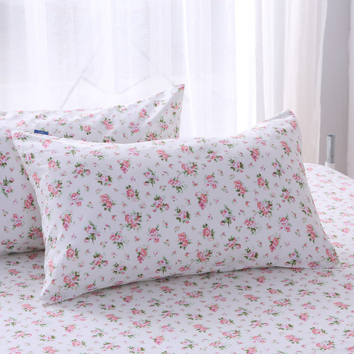 枕套纯棉一对全棉白底小碎花学生