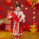 汉服女童2025冬儿童新中式 国风加厚红色喜庆拜年服女孩马面裙套装