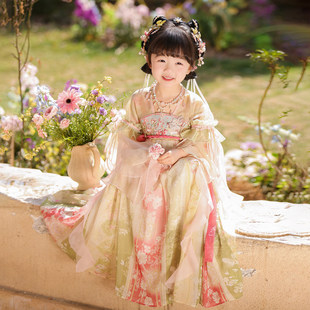 汉服女童2026春夏新款小女孩国风仙气飘逸公主连衣裙儿童古装唐装