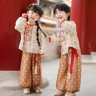 男童汉服2026春秋款 国风裤 子套装 小男孩女孩古风两件套 儿童新中式