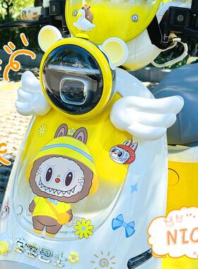 九号Q385C贴纸电动车装饰3D立体车贴配饰改装小配件全套翅膀耳朵