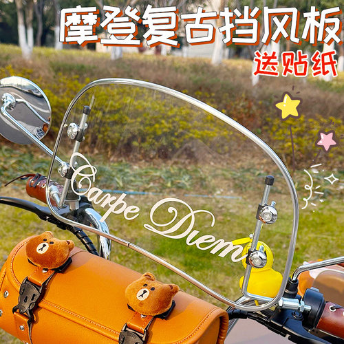 适用雅迪摩登复古挡风板