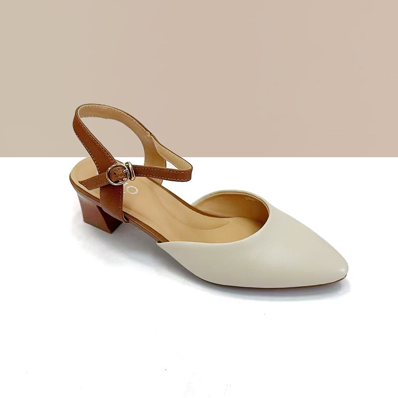 杰豪女鞋2025年新款包头凉鞋女法式粗跟一字扣高跟鞋仙女风伴娘鞋,女鞋,时装凉鞋,淘宝优惠券,粉丝福利购,淘宝优惠卷