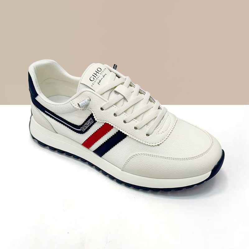 杰豪男鞋真皮休闲运动鞋男2026新款阿甘鞋舒适百搭小白鞋专柜正品