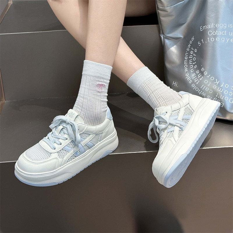 杰豪女鞋2025夏季新品厚底休闲板鞋女小白鞋网面透气舒适轻便正品,女鞋,时尚休闲鞋,淘宝优惠券,粉丝福利购,淘宝优惠卷