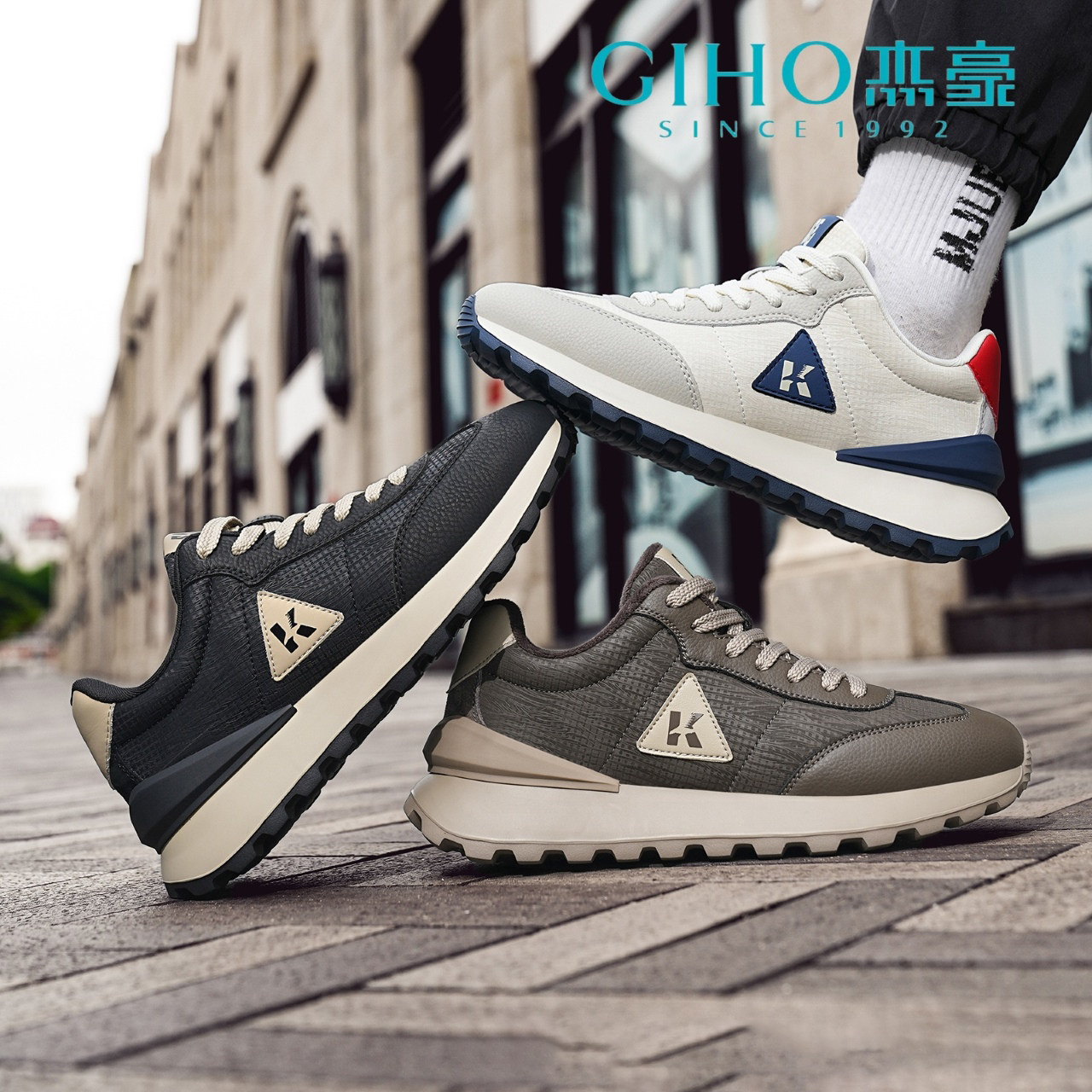 杰豪男鞋真皮加绒休闲运动鞋2024冬季新款阿甘鞋舒适百搭专柜正品