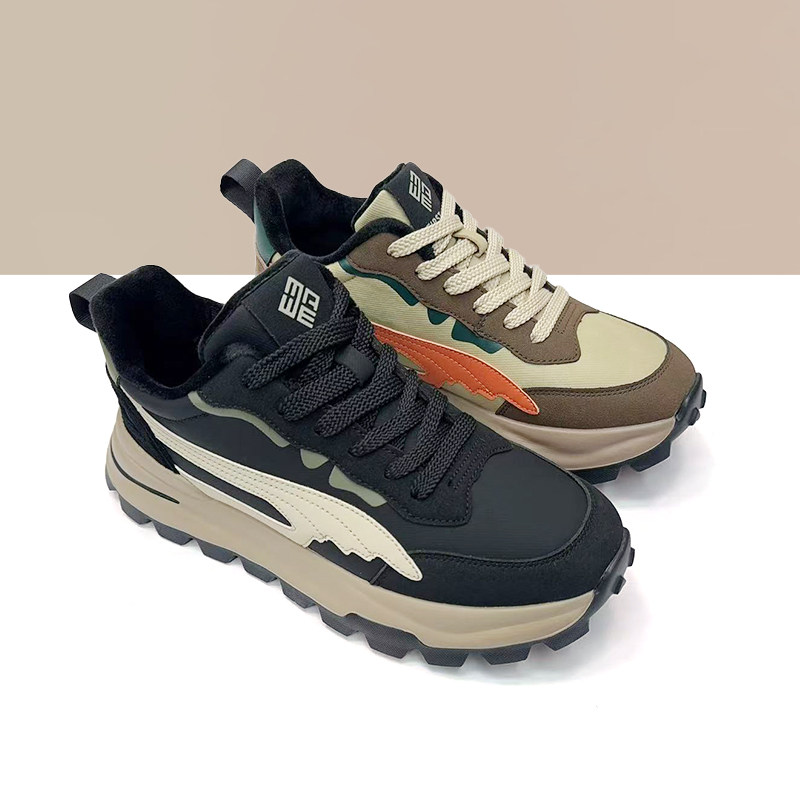 杰豪男鞋真皮休闲运动鞋男2025冬季新款加绒阿甘鞋德训鞋专柜正品