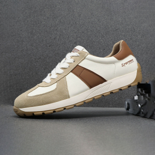 杰豪男鞋真皮休闲运动鞋男款2024秋季新款阿甘鞋舒适百搭专柜正品