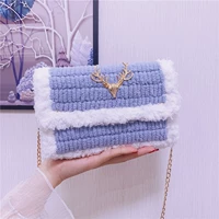 Blue -Gray Bag White Edge Material Bag, чтобы отправить видеоурок