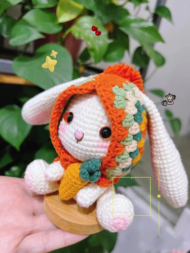 手工diy编织垂耳兔可爱玩偶装饰