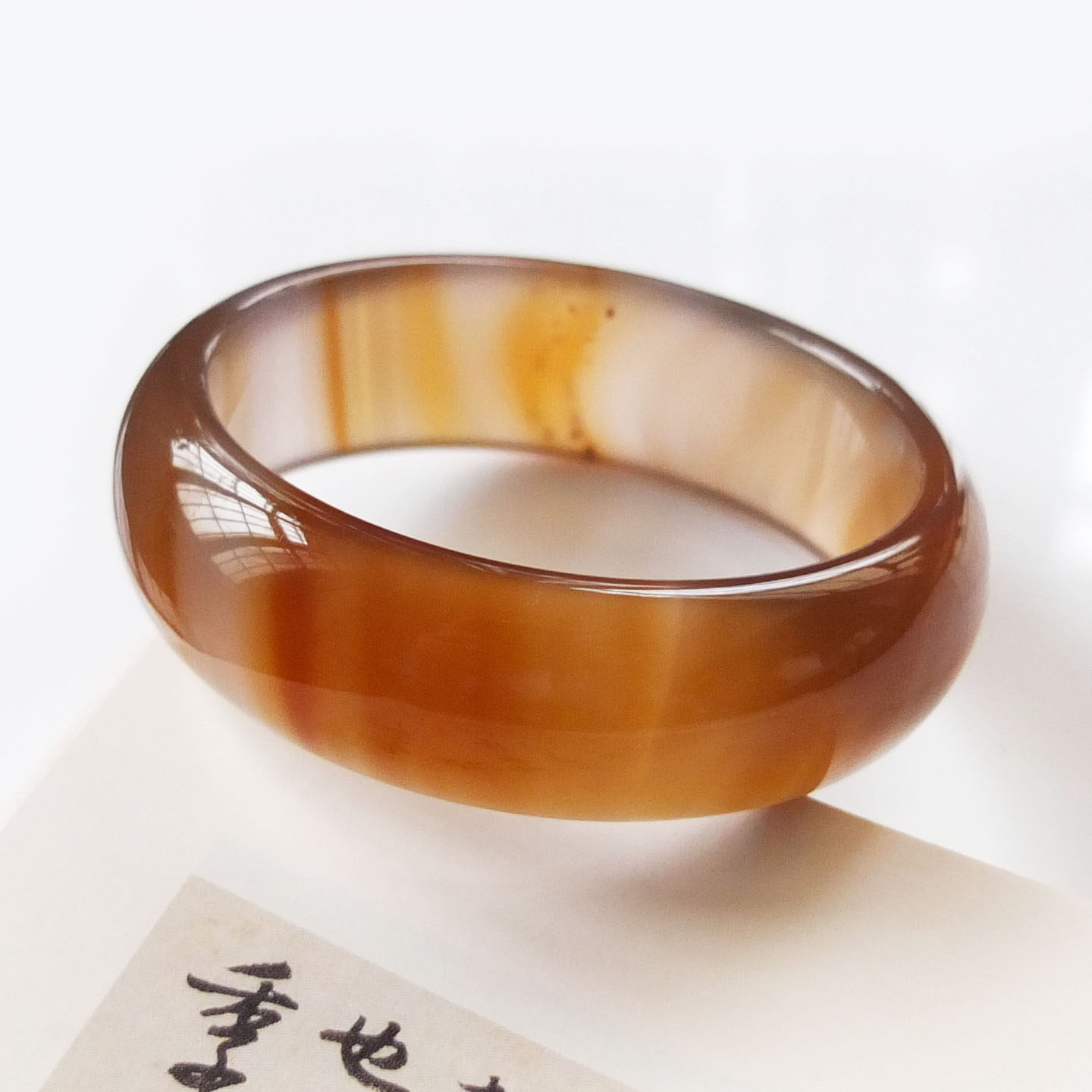 沛孚天然冰种黄玉手镯女款高冰透荧光收藏级玉镯带鉴定证书包邮