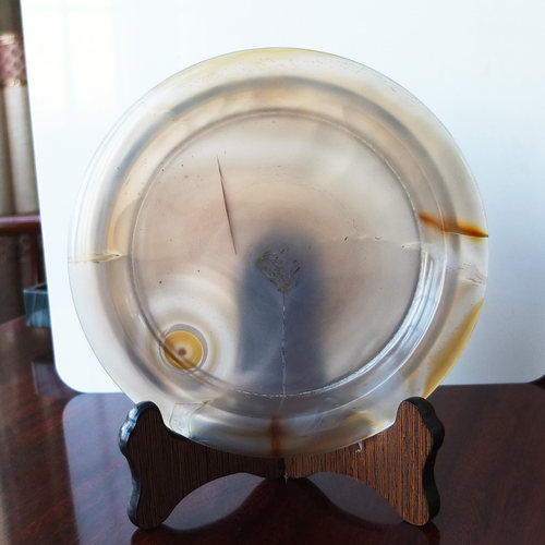 沛孚天然玛瑙玉盘子摆件包邮正品