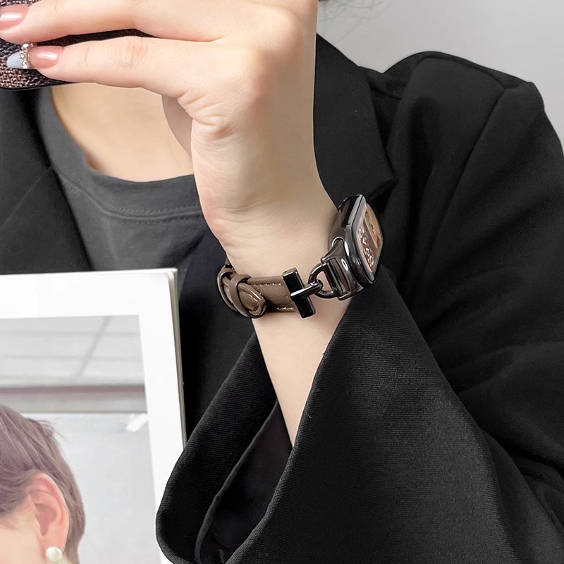 秋冬时尚D字皮质双扣高级手表带