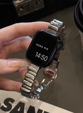 适用小米手环9pro表带高级金属钢带watch6/5不规则小米10pro腕带