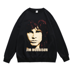 the doors大门乐队潮流音乐节摇滚印花秋冬长袖圆领无帽卫衣男女