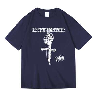 暴力反抗机器Rage Against The Machine摇滚乐队周边纯棉短袖T恤