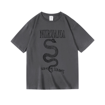 美式摇滚KurtCobain柯特科本nirvana涅槃盘周边纯棉短半袖T恤男女
