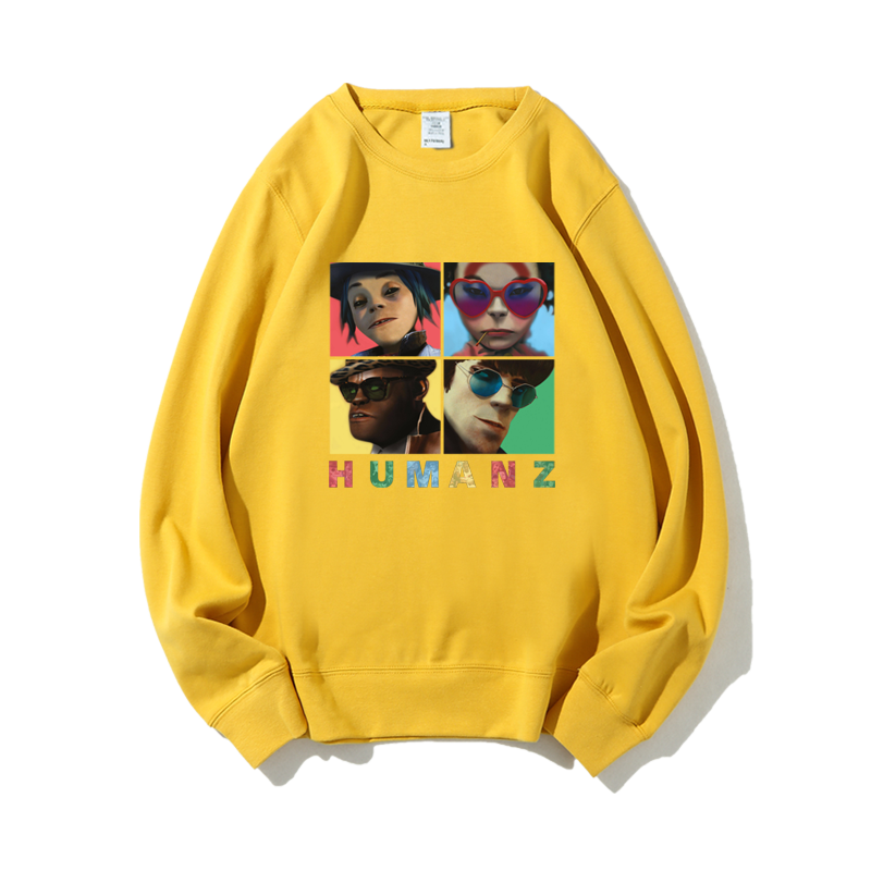 春秋圆领卫衣套头衫男女款ins欧美摇滚街头霸王顽童乐队Gorillaz