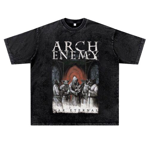 美式复古vintage水洗做旧ins潮流小众大敌arch enemy摇滚金属T恤