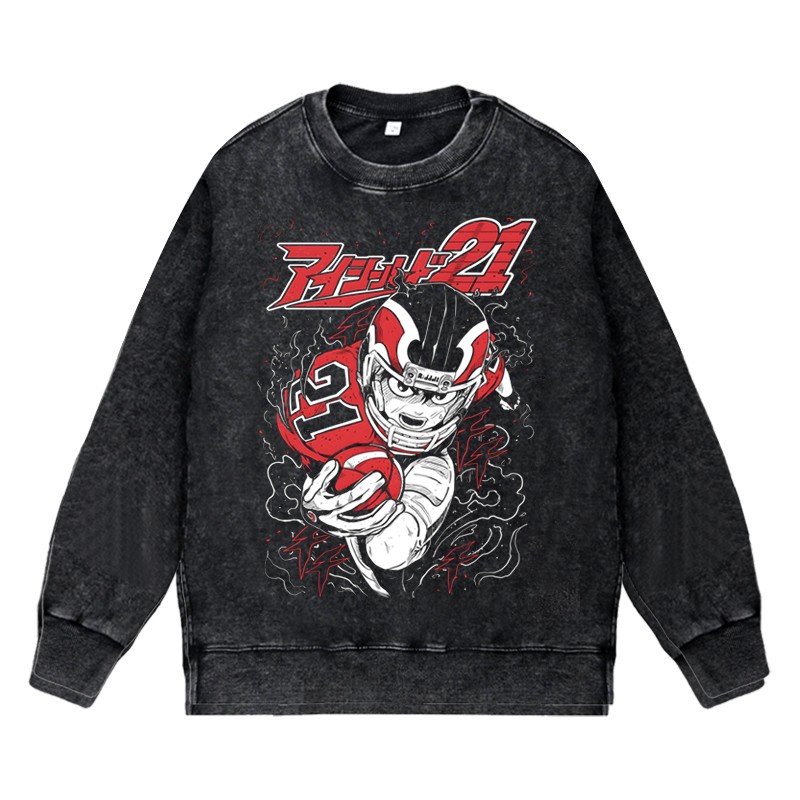 日式卡通二次元vintage秋冬圆领套头卫衣光速跑者21号小早川濑那