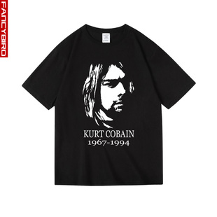 nirvana涅槃盘柯特科本KurtCobain头像摇滚周边纯棉短半袖T恤男女