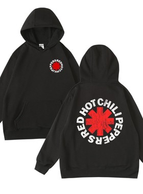 红辣椒RHCP摇滚乐队青少年学生周边印花秋冬连帽套头卫衣男女BF风