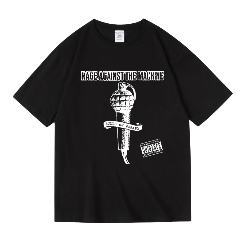 暴力反抗机器Rage Against The Machine摇滚乐队周边纯棉短袖T恤