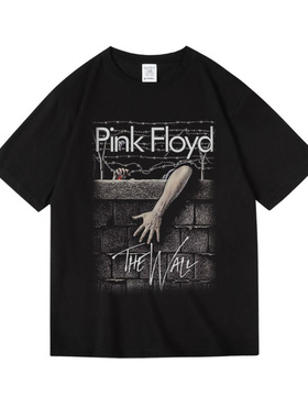欧美迷墙PinkFloyd平克弗洛伊德周边衣服纯棉短半袖T恤男女中性夏