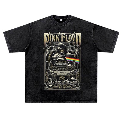美式复古vintage水洗做旧小众潮流平克佛洛依德pinkfloydT恤男女
