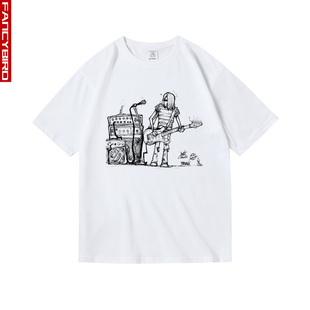 nirvana涅槃盘柯特科本KurtCobain摇滚周边宽松纯棉短半袖T恤男女