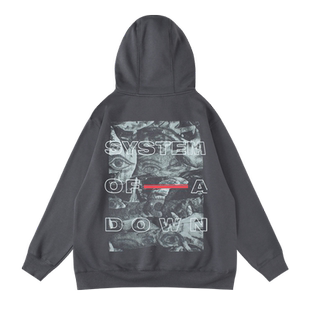 体制崩溃system of a down欧美摇滚秋冬连帽加绒套头卫衣中性男女