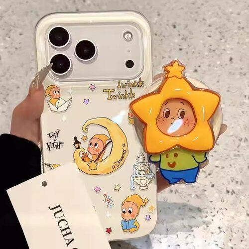 月亮星星人防指纹iPhone17女款保