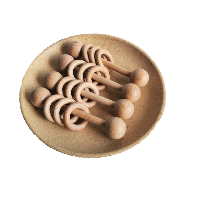 热销摇铃榉木手环磨牙玩具单个