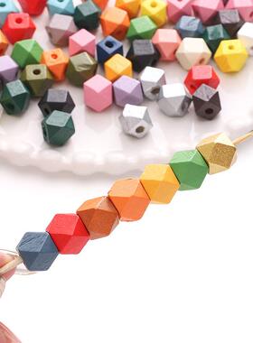10mm木制正八角珠圆珠串珠子 手工diy手串项链吊坠材料包配件