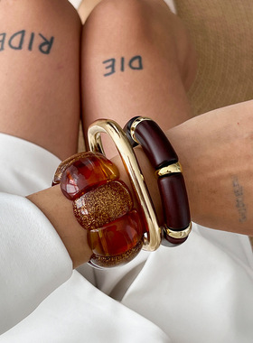 风潮拼接弹力手镯高级感不规则