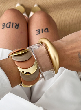 夸张几何树脂手镯组合新款