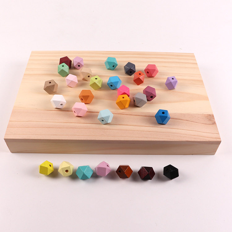 彩色八角木珠饰品配件多尺寸