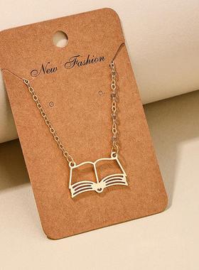 金属镂空书本吊坠毕业季礼物