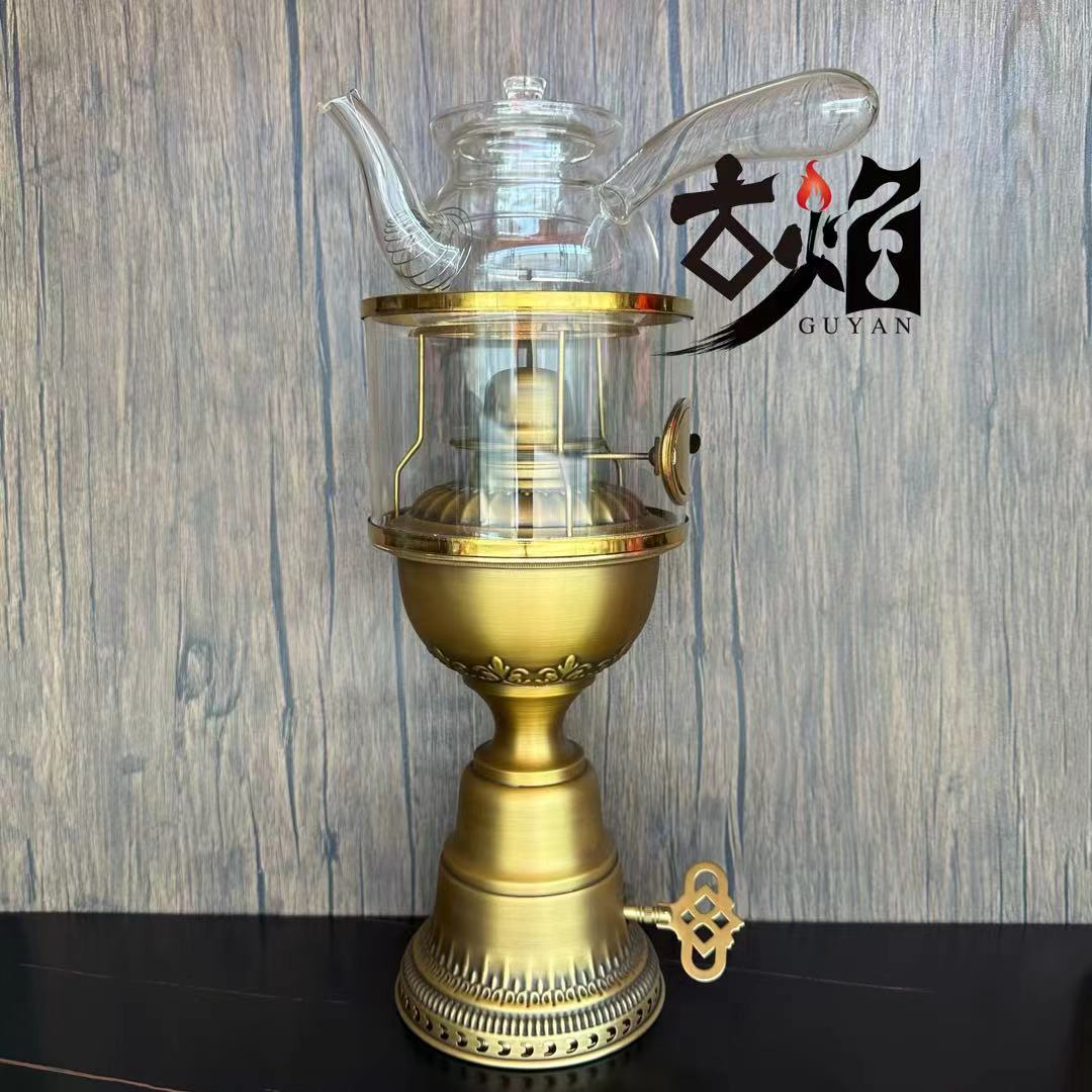 古焰上链灯鼓风煤油灯复古煮茶灯