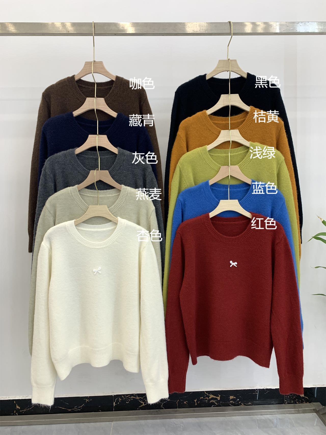 桔黄色毛衣女套头宽松韩系加厚fufu慵懒风圆领短款针织衫灰色上衣