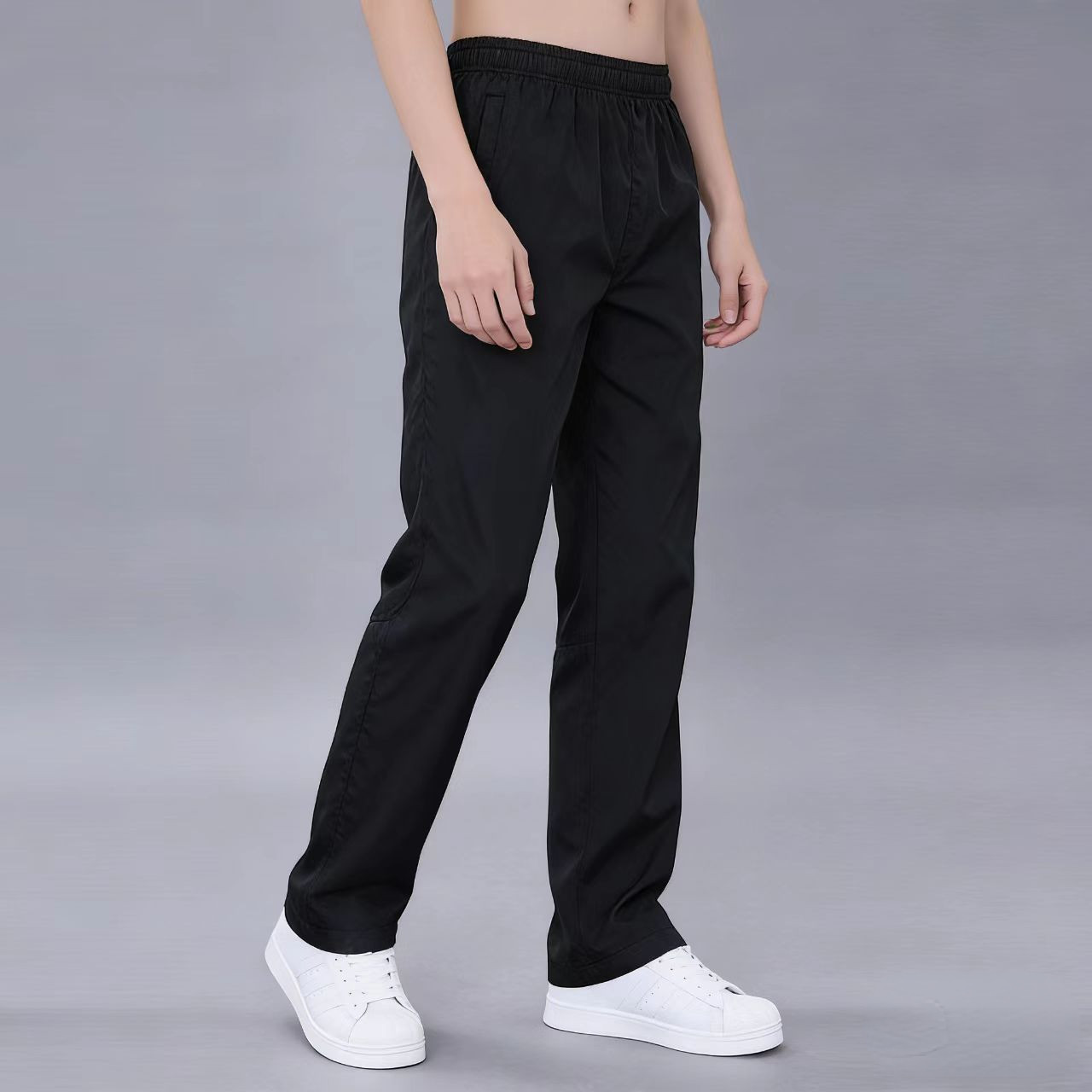 夏季冰丝裤子男士透气薄款宽松直筒长裤速干运动休闲垂感潮流裤子