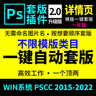 66套版软件PS插件一键自动套版详情页模板相册套图PS电商美工软件