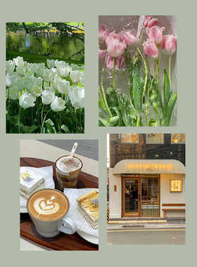 ins风郁金香花卉海报墙贴甜品咖啡店民宿房间改造diy静物装饰画a4
