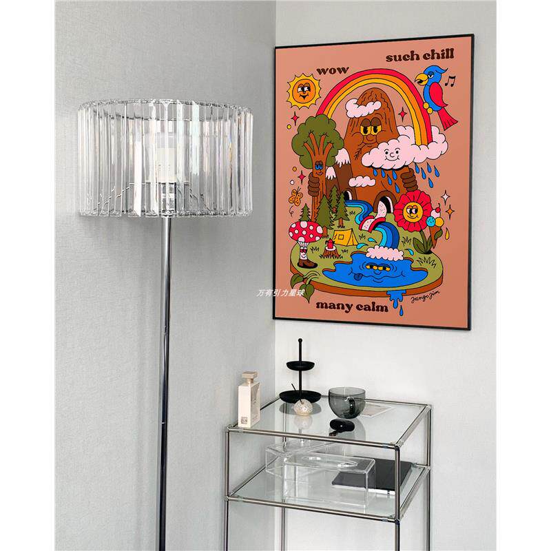 哇 好冷艺术家有趣可爱海报插画 甜品街拍卧室拍照装饰画