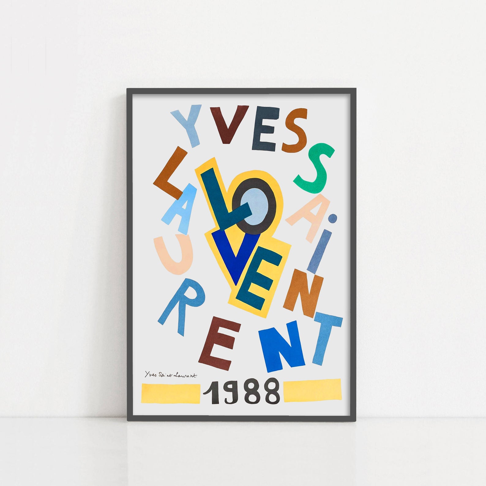 Yves Saint Laurent |  Love1988 复古爱情海报 英文撞色家居挂画