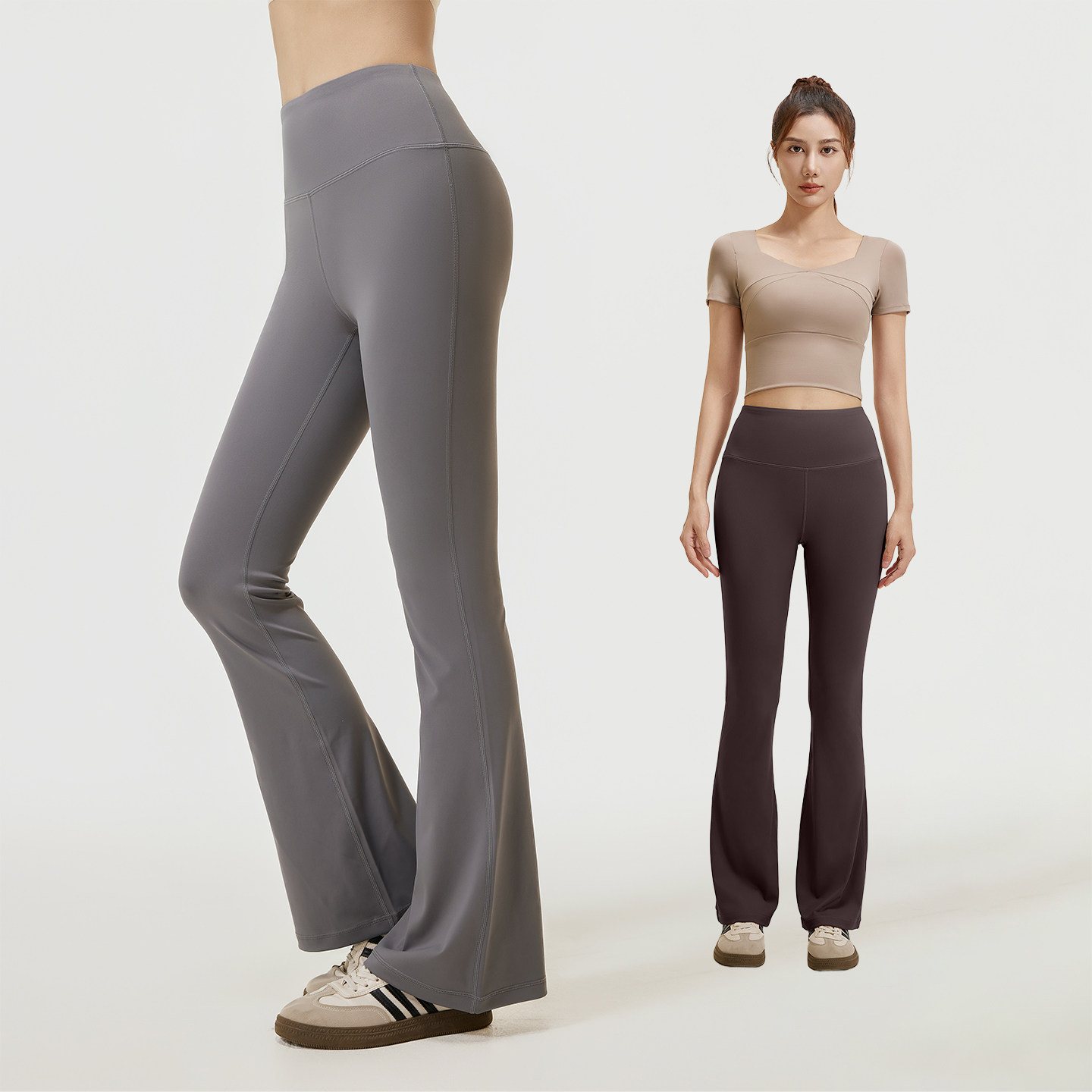 喇叭裤瑜伽裤微喇女高腰休闲裤紧身健身长裤跳舞运动外穿健美裤子