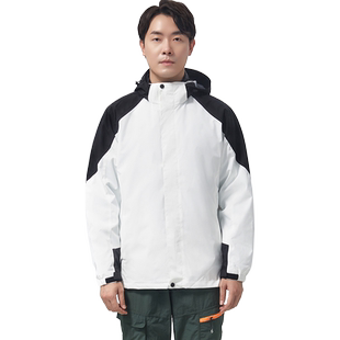 冬季工装外套订做刺绣印字logo三合一拼色可拆卸工作服冲锋衣定制
